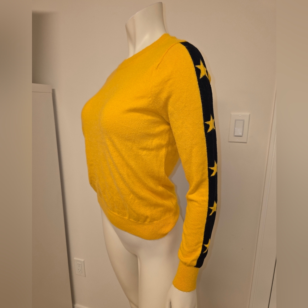 Forever 21 Yellow Sweater with Black Star Sleeves